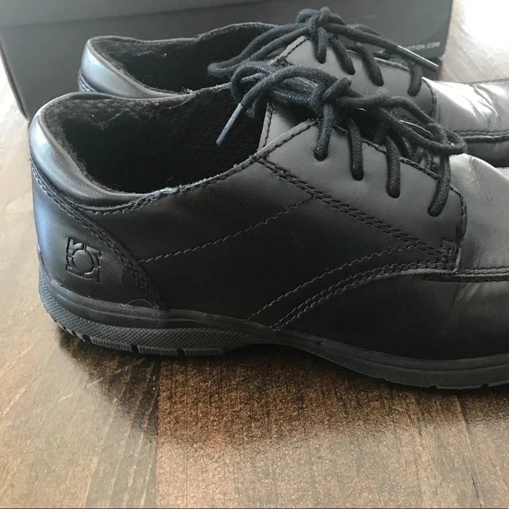 Kenneth Cole New York Boys Black Leather Dress Shoes Size 2.5 Little Kid Lace Up